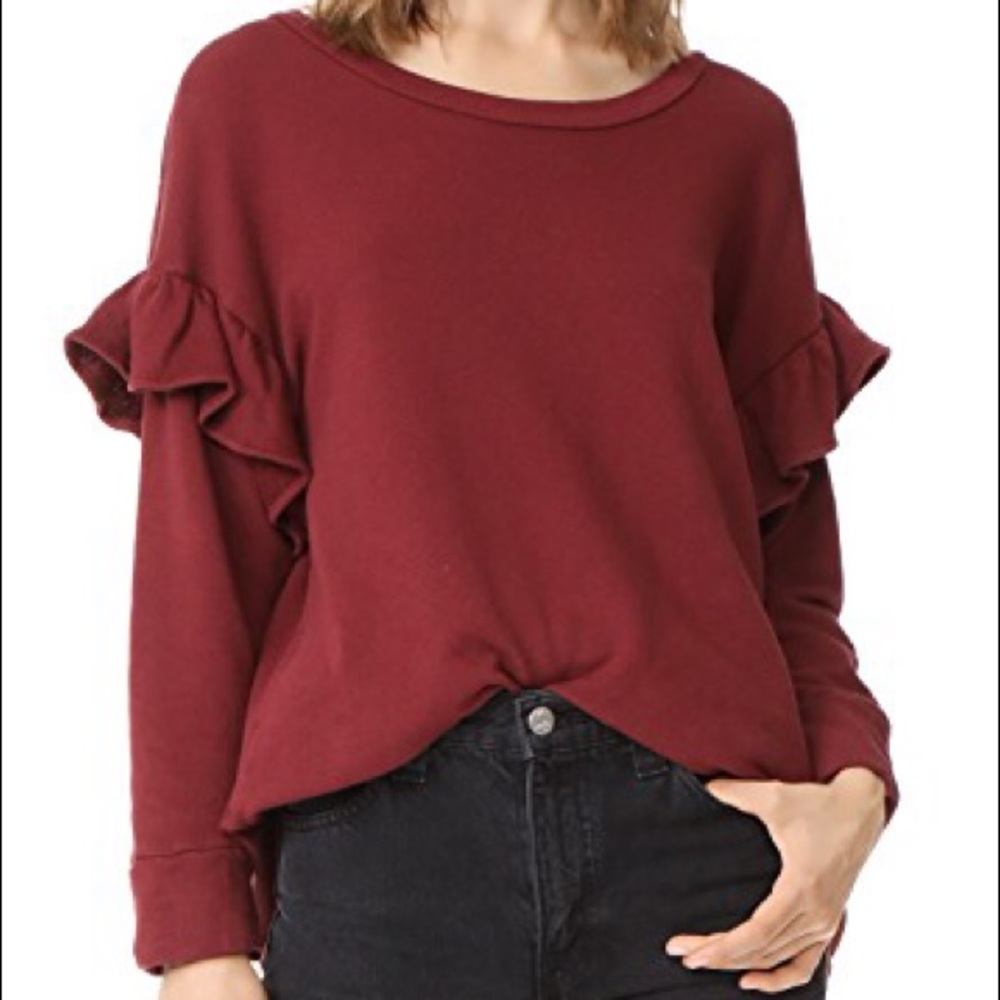 Maroon Ruffle Sweater - Picture 2 of 3